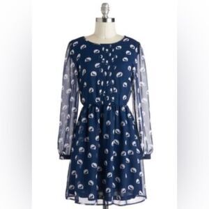 Sugarhill Boutique Wolf Moon Dress Size Small ModCloth Blue Fall Halloween